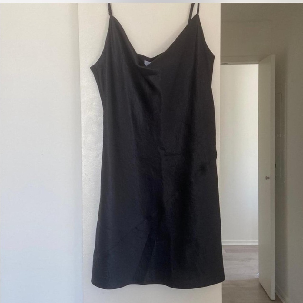 Babaton Black Satin Camisole Dress